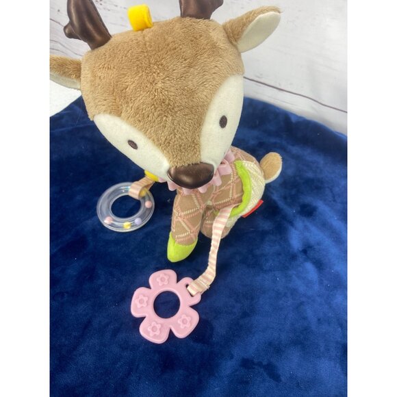 Skip Hop Reindeer Deer Activity Plush Rattle Teether 10" Stuffed Animal Toy - Picture 7 of 8